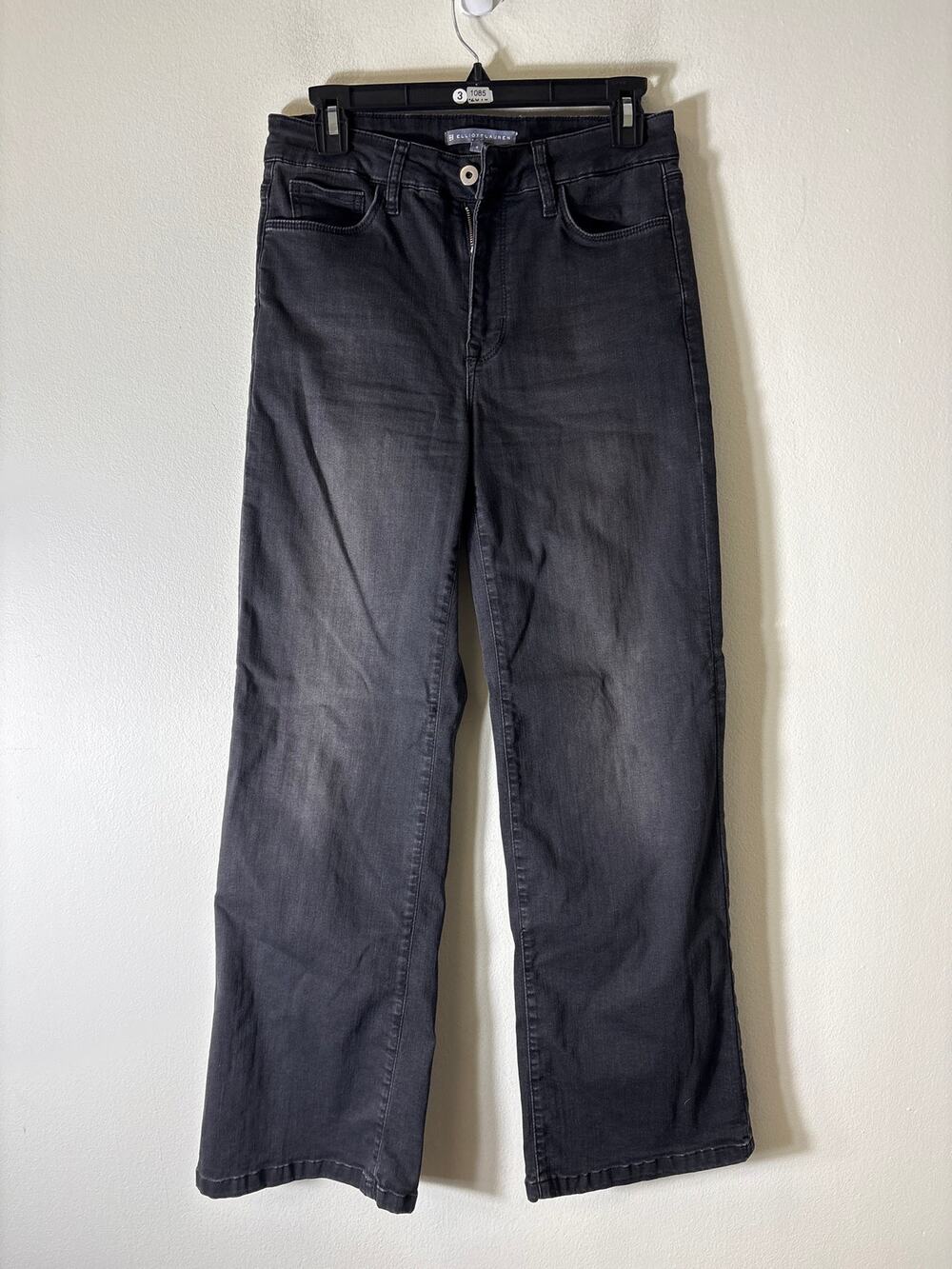 Elliott Lauren Faded Black Wide Leg Mid Rise Jeans Sz 4